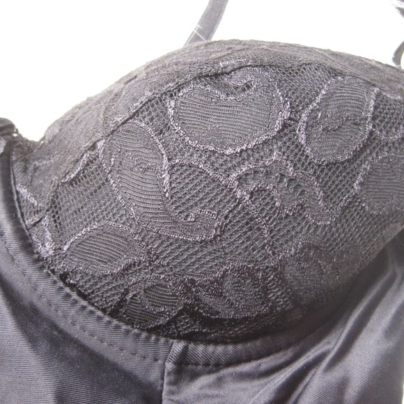 Sexy Black Lace Lingerie Bodysuit Padded Demi Bra Convertible Straps 36B M - Picture 3 of 10